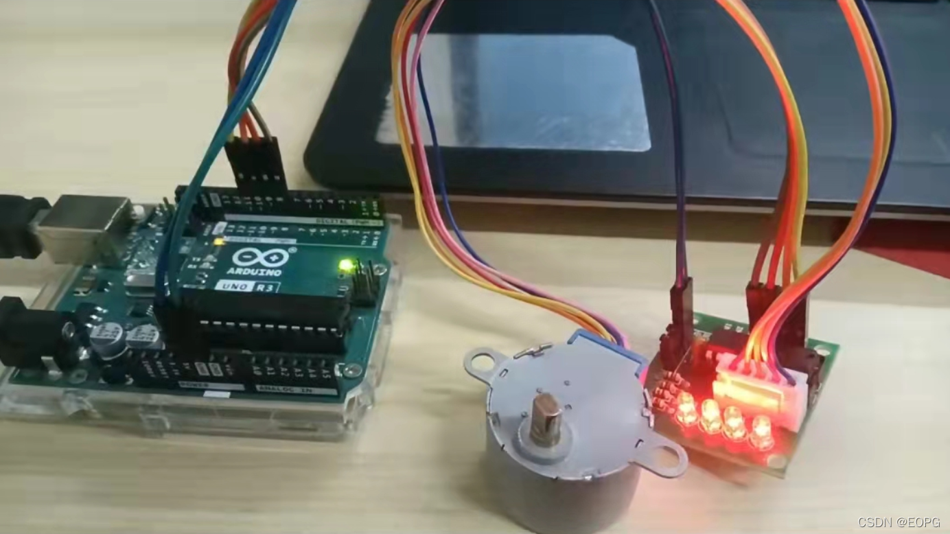 Arduino实验三十九 步进电机实验_arduino步进电机实验代码注释const int in1=11; const int in2=1 ...