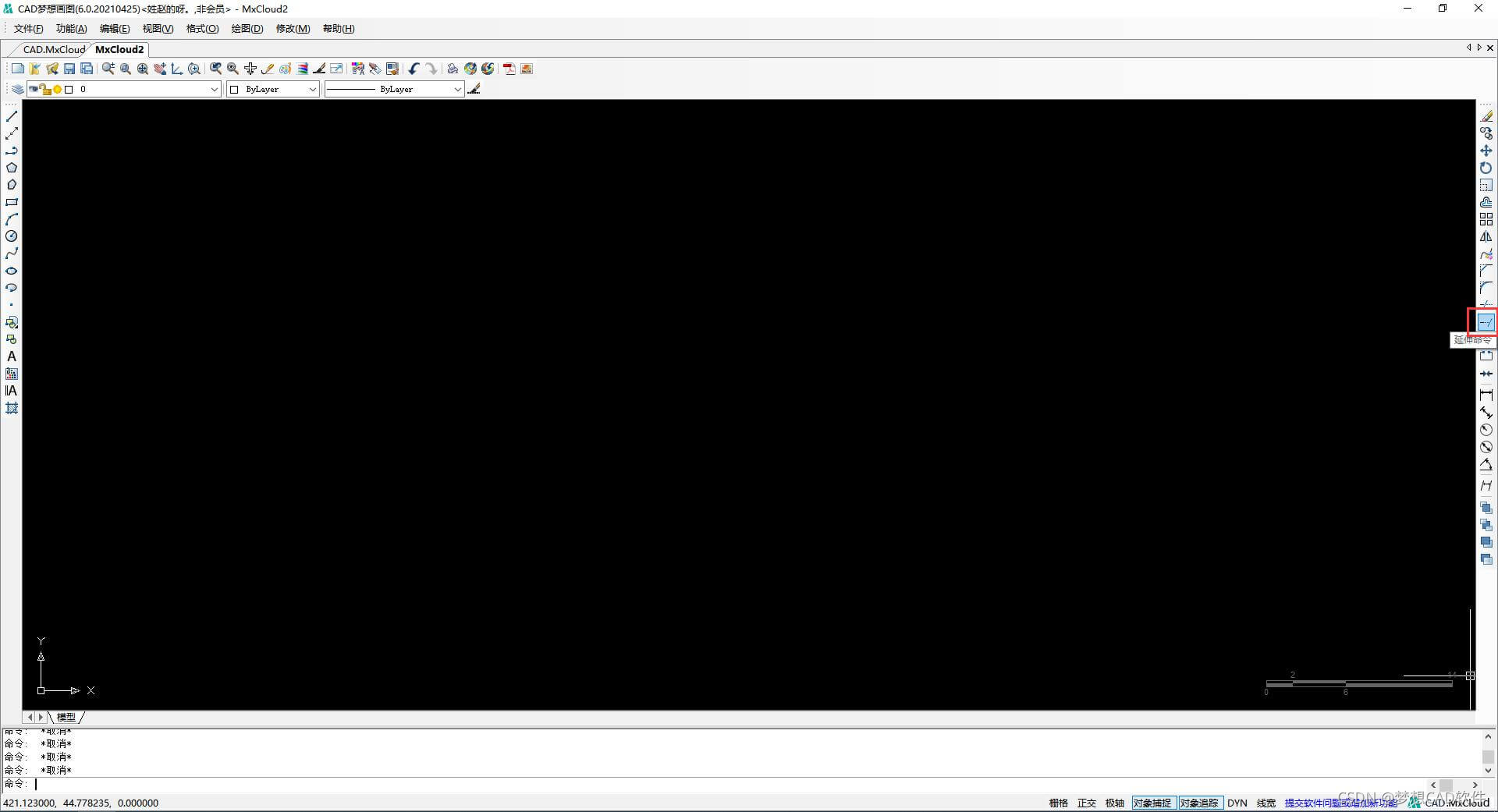CAD梦想画图中的“延伸命令”-CSDN博客