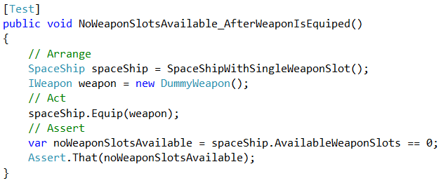 Test with dummy object created manually