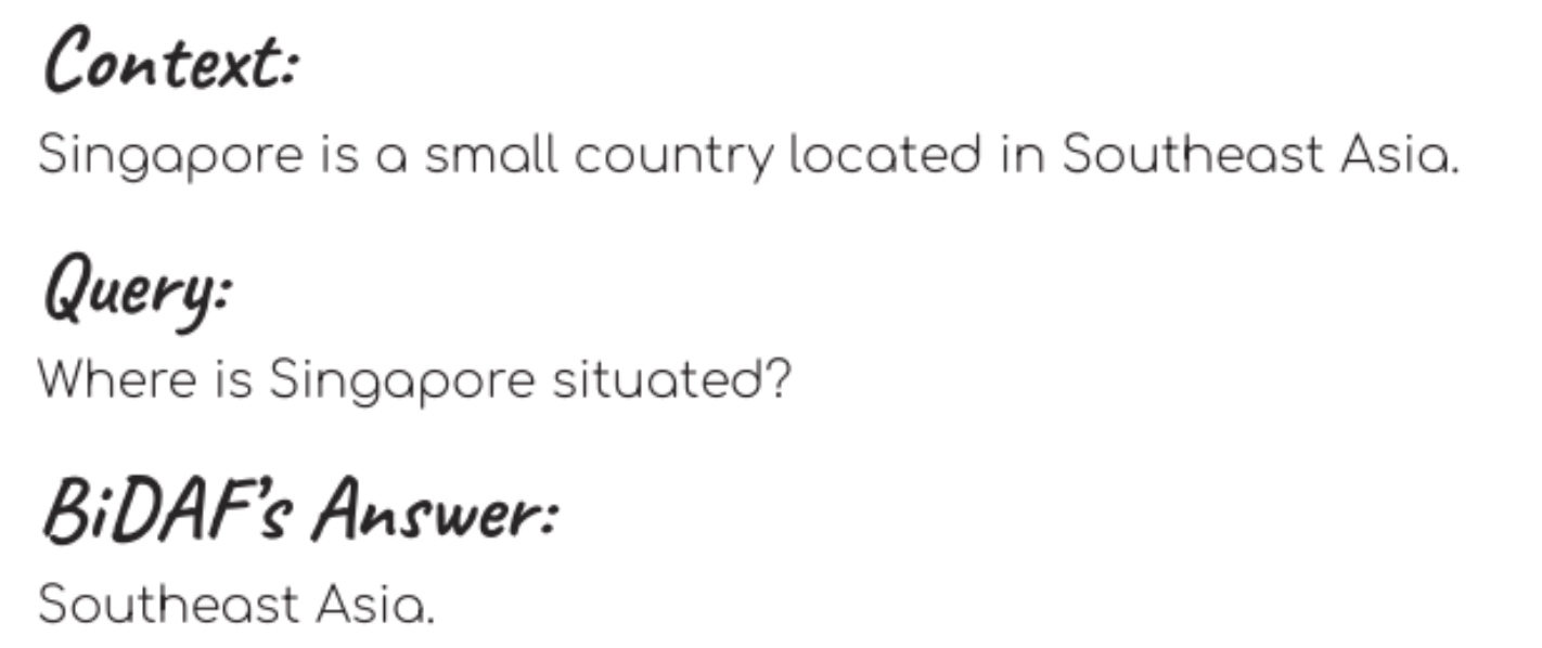 Context,Query和Answer的示例。注意如何在上下文中逐字查找答案
