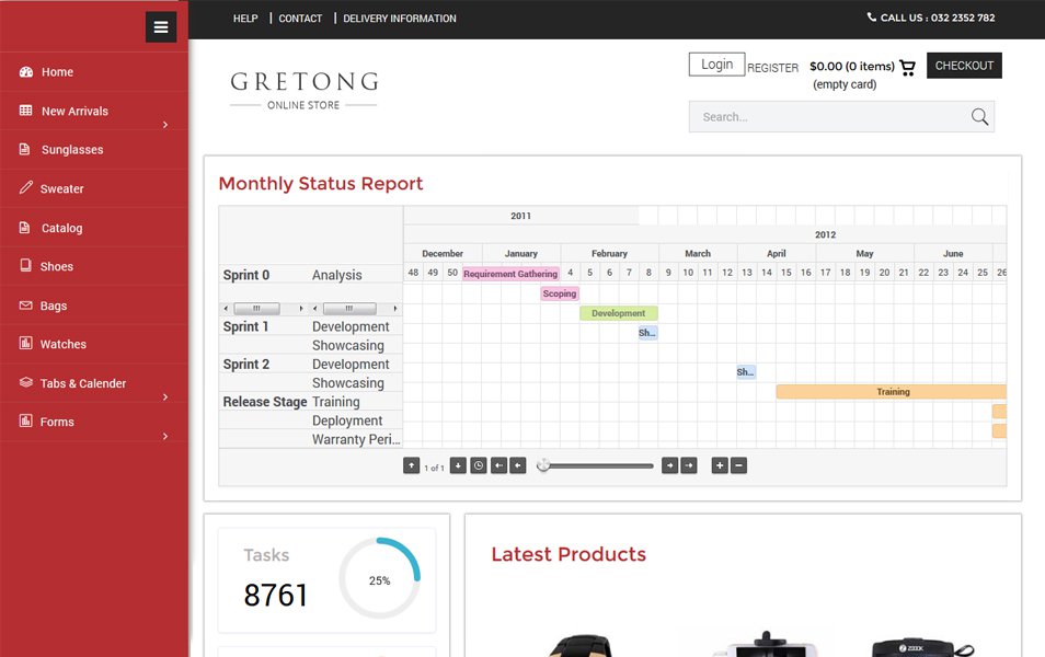 Gretong E commerce Bootstrap Flat Responsive Admin Panel