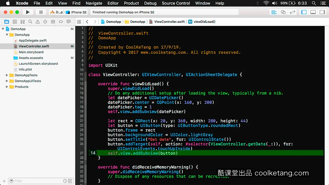 互动教程 for Xcode9 & Swift4-酷课堂