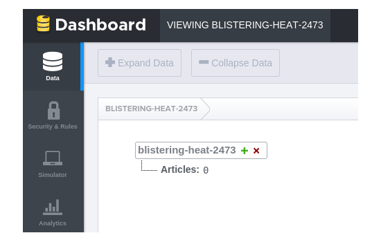 具有Articles子节点的Firebase Dashoboard