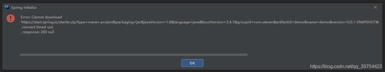 springboot报错:lnitialization failed for “https:... Spring Boot 项目创建失败_spring boot创建不了-CSDN博客