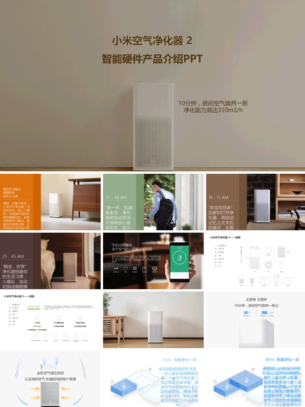 小米空气净化器介绍PPT（动画效果）