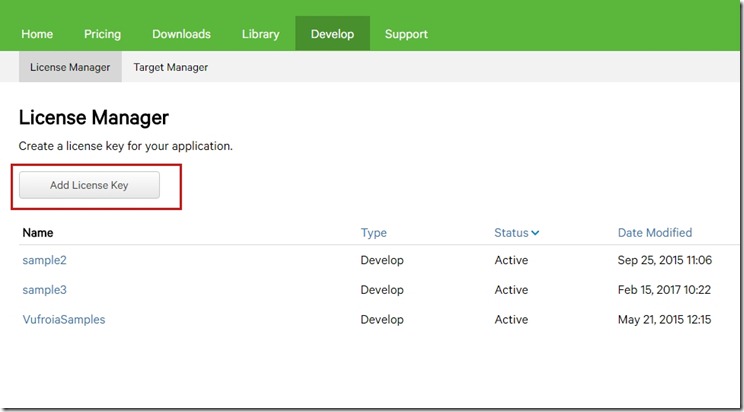 Add License key