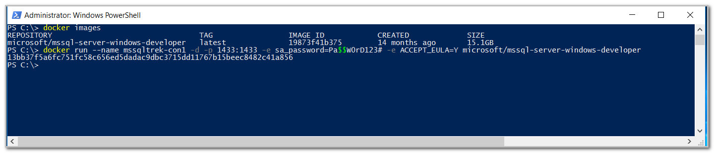 create docker container using docker-pull.