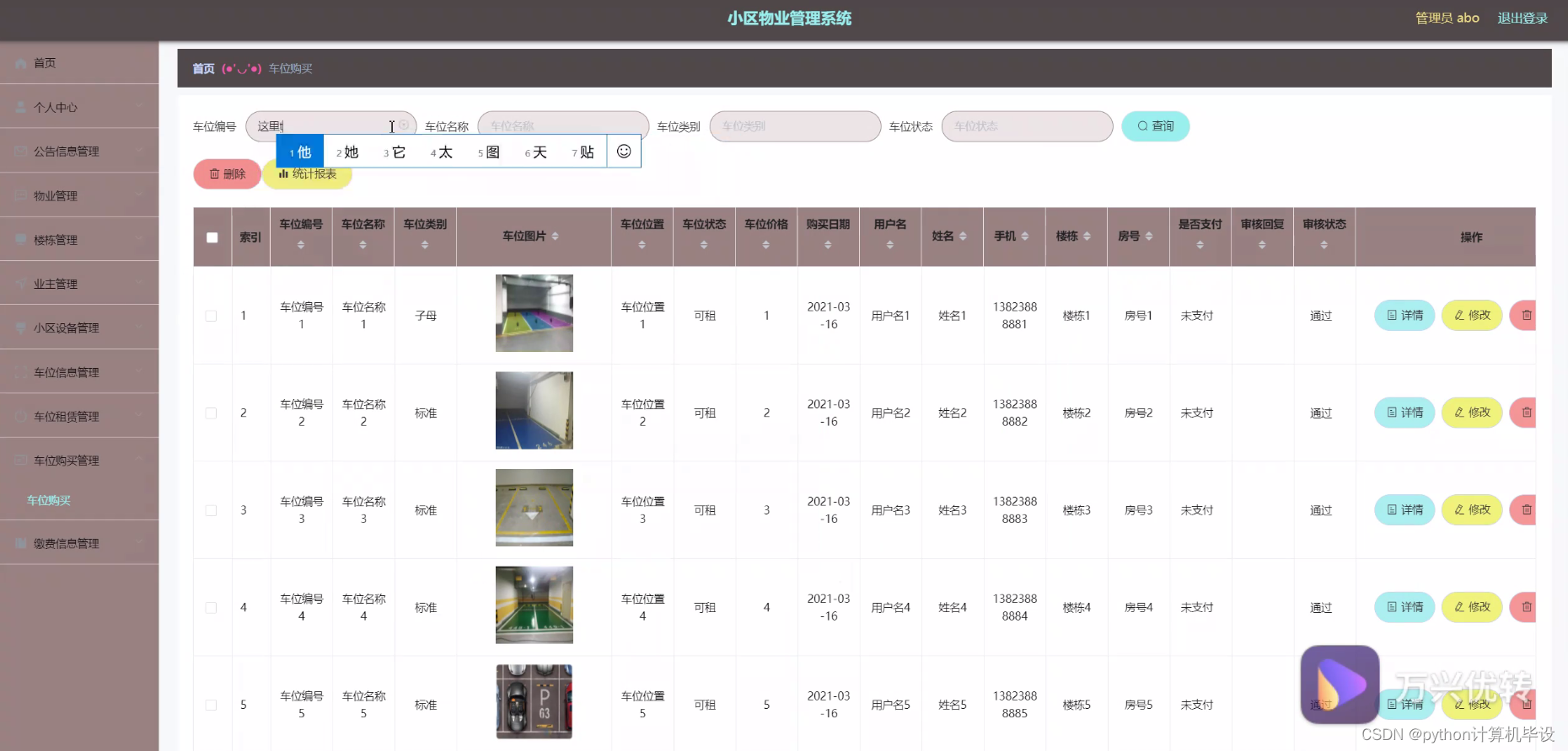 springboot/java/php/node/python基于springboot的小区物业管理系统【计算机毕设】-CSDN博客