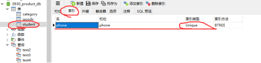 唯一约束: 确保该列是唯一的,值允许null(可以有多个)