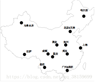 中国部分城市地图