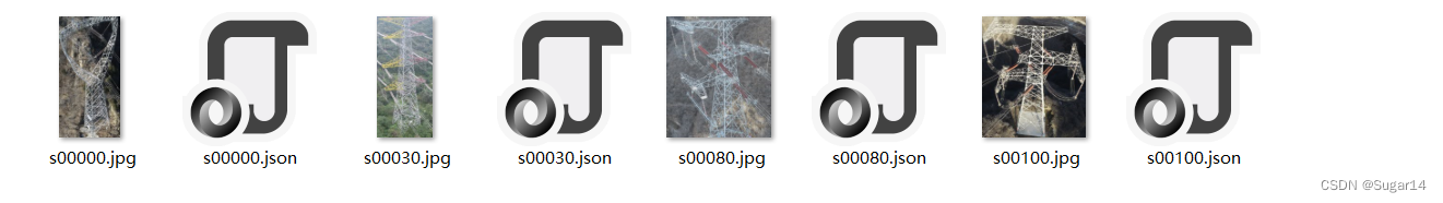 输入文件夹,其中.json为标注后生成的