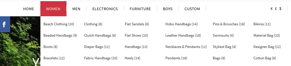 Multi Level Full Width Menu