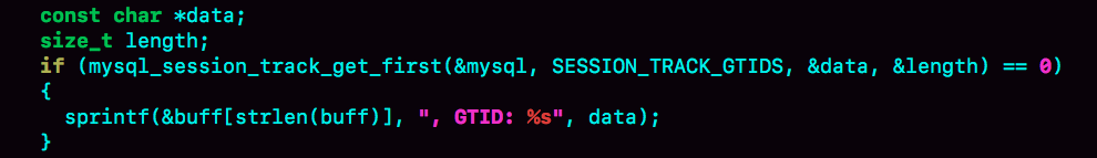 图8 显示更新事务的GTID--代码