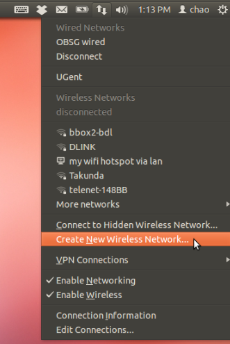 设置Ubuntu的笔记本电脑为WiFi热点