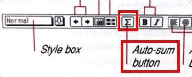 Auto-sum button in Excel 3.0