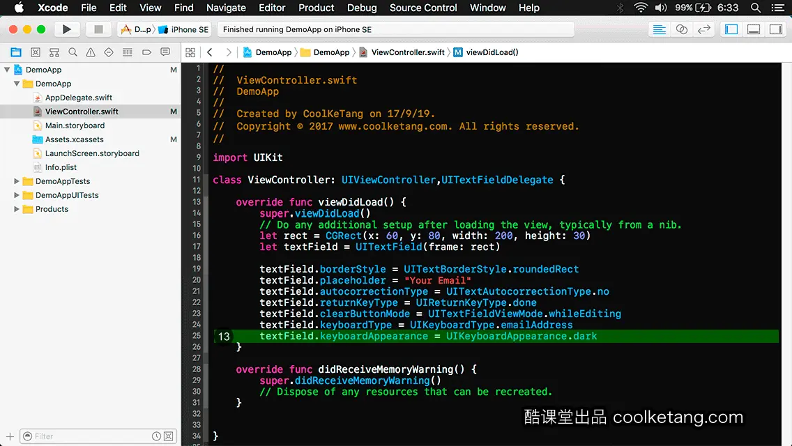 互动教程 for Xcode9 & Swift4-酷课堂
