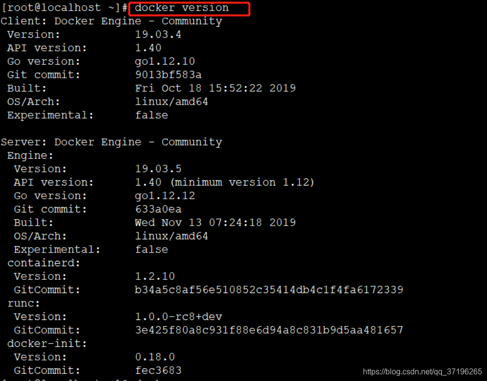 docker version