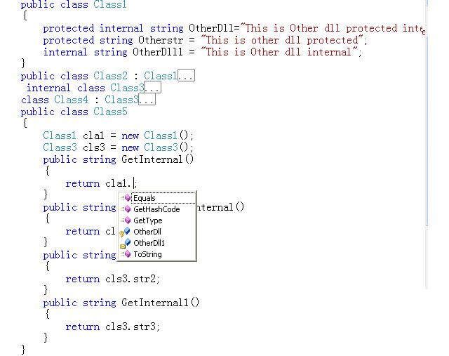 C#中的internal关键字学习