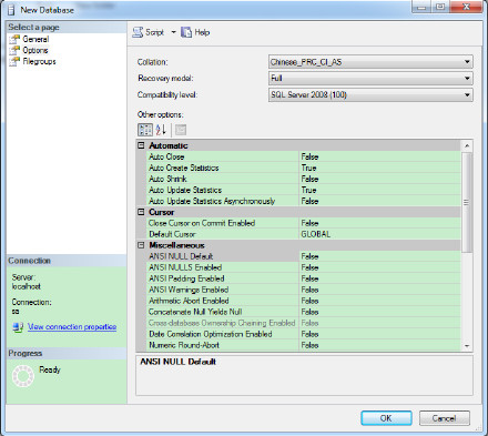 SQLSERVER2008创建数据库顺序