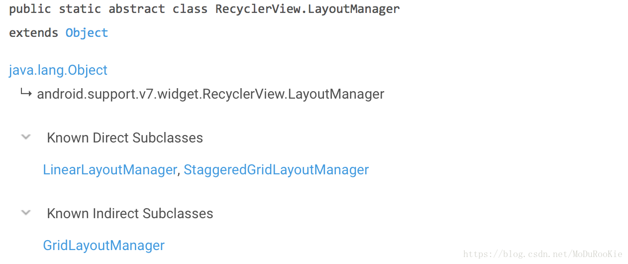 LayoutManager 类关系说明