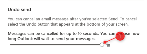 The "Undo Send" slider