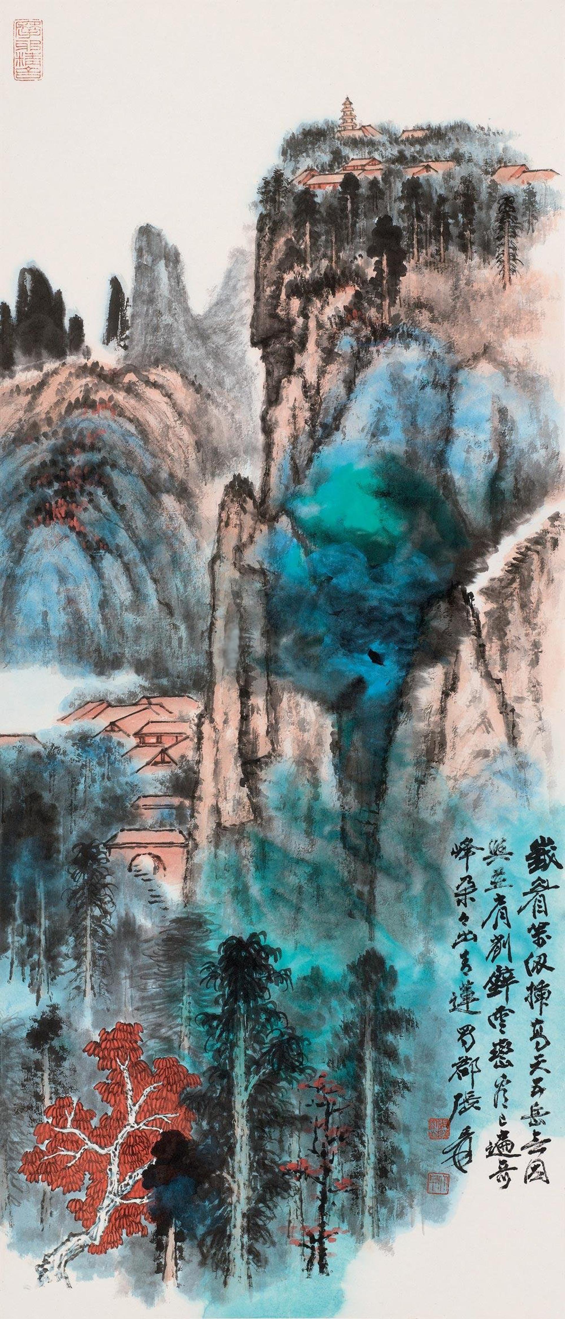 名画390 张大千《山水国画系列36幅》_张大千山水画100幅欣赏