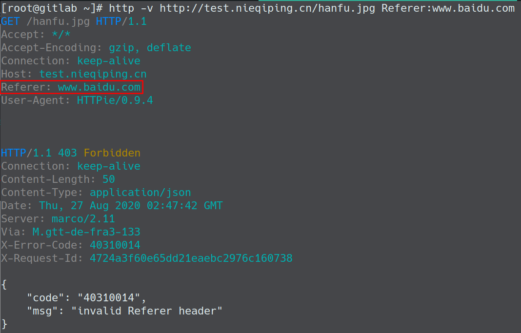 Referer:www.upyun.com 访问截图