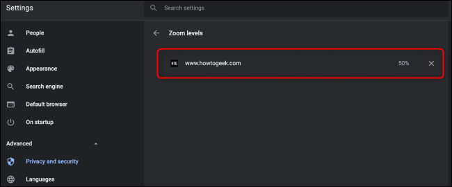 Chrome Zoom Settings