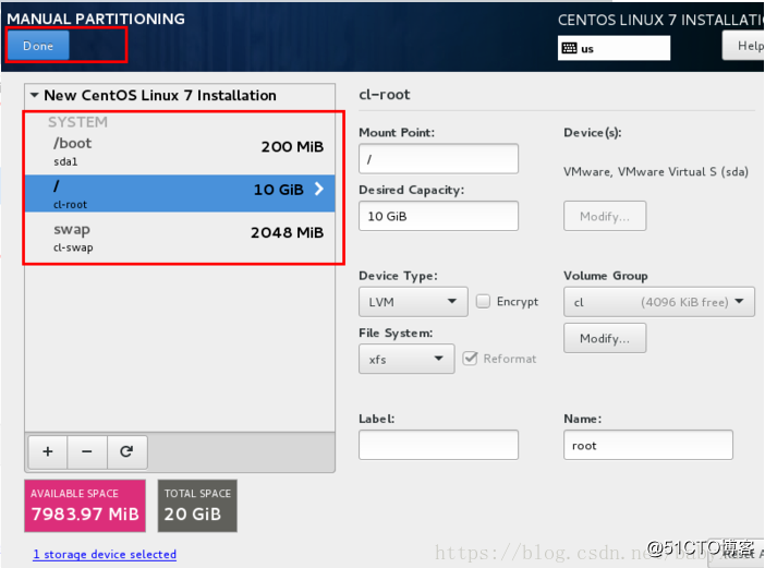 VMware安装Centos7