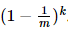 (1−1m)k
