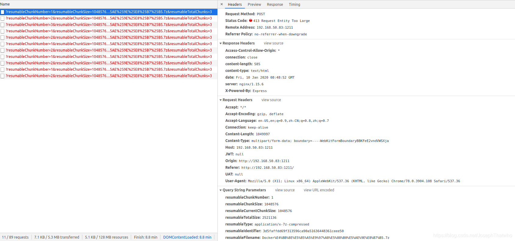 413  Request Entity Too Large
