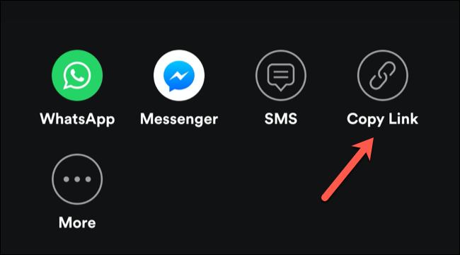 Tap Copy Link to share an invitation link to a Spotify group session