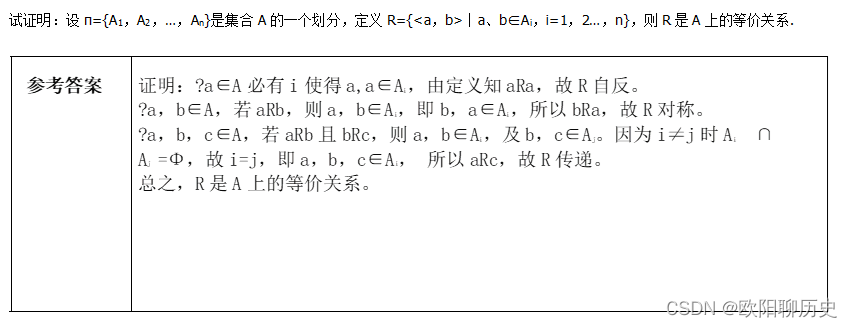 R是A上的等价关系