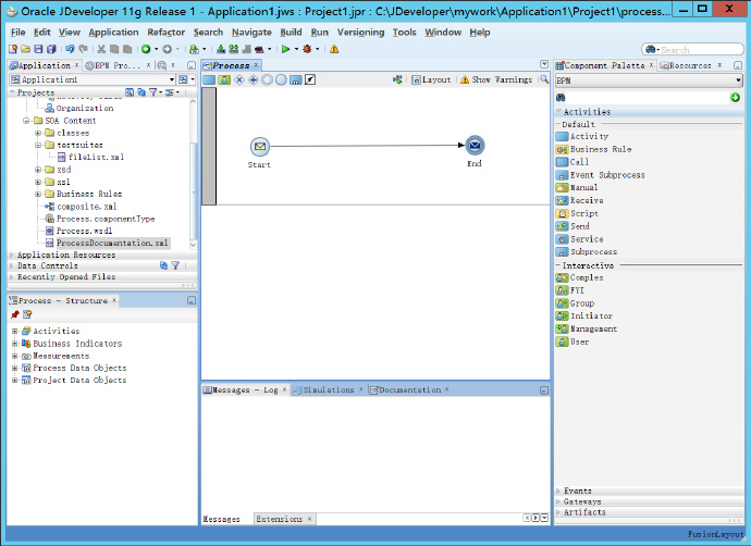 图解oracle <wbr>jdeveloper+BPM入门 <wbr>最简单流程