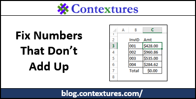 Fix Numbers That Don’t Add Up http://blog.contextures.com/