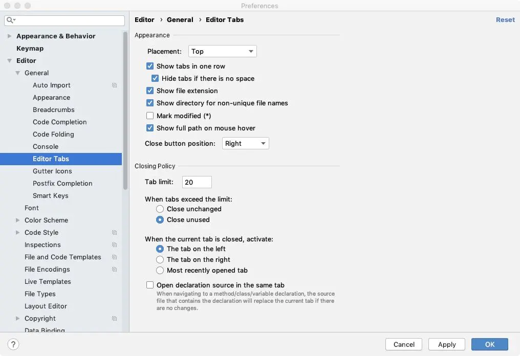 解决android studio tab自动关闭的问题_android studio 可以打开很多文件不关闭-CSDN博客