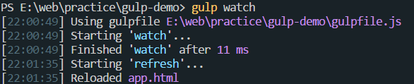 gulp watch