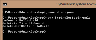 StringBuffer delete() and deleteCharAt() Method