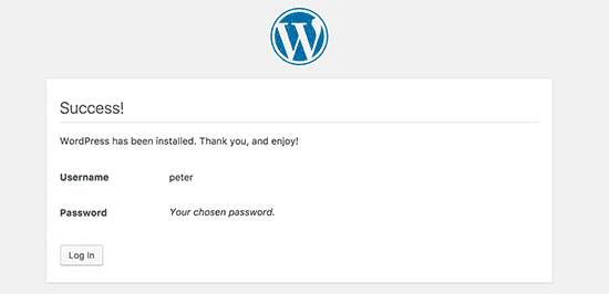 WordPress successfully installed in the subdirectory WordPress successfully installed in the subdirectory