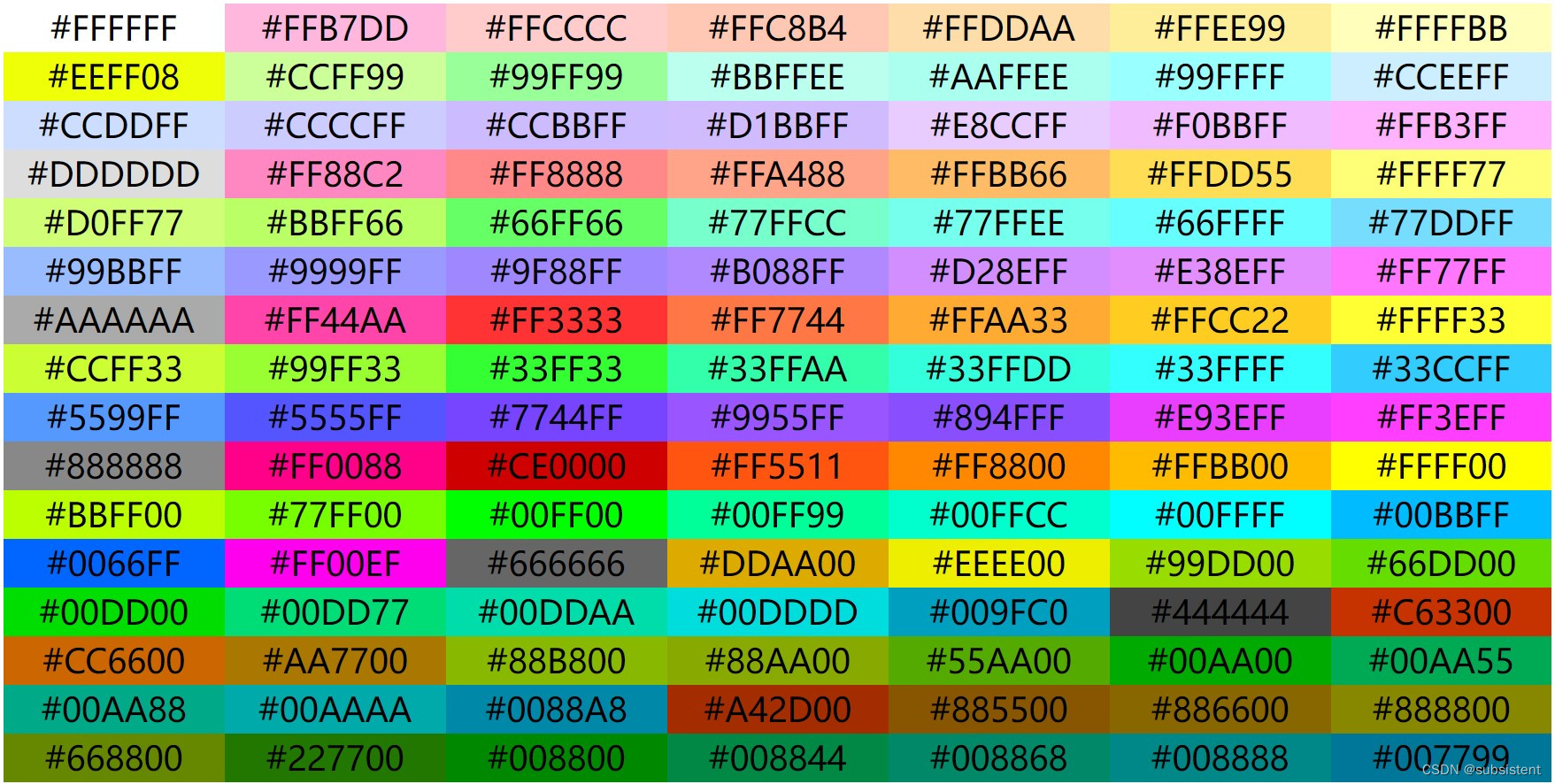 常用颜色的十六进制代码表_16进制色彩科研常用-CSDN博客