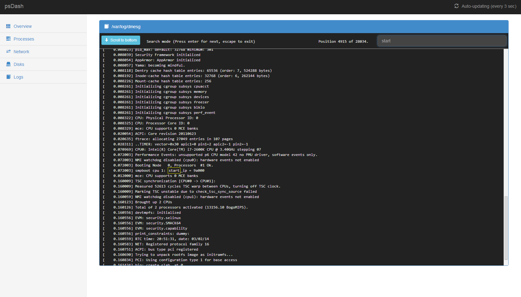 Linux系统信息面板管理工具psdashLinux系统信息面板管理工具psdash