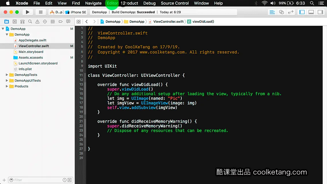 互动教程 for Xcode9 & Swift4-酷课堂