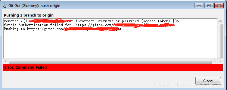 could not read Username for ‘https://gitee.com‘；Incorrect username or ...