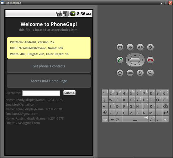 图 8:示例运行结果(联系人信息)