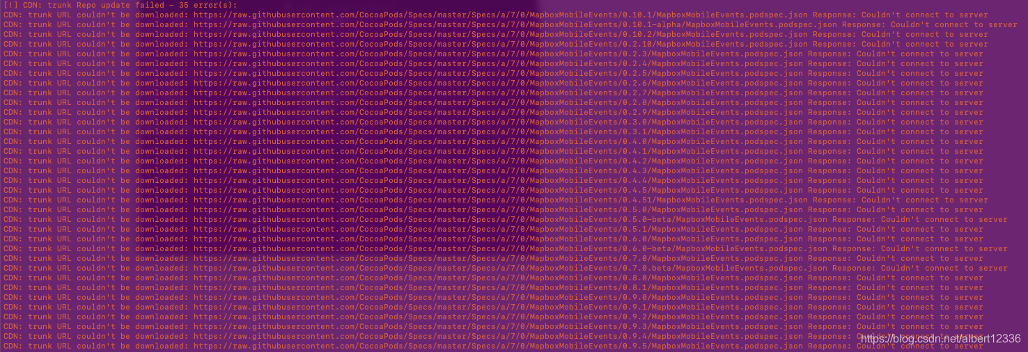 CocoaPods Error (CDN trunk Repo update failed)