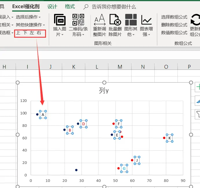 数据标签的移动按钮