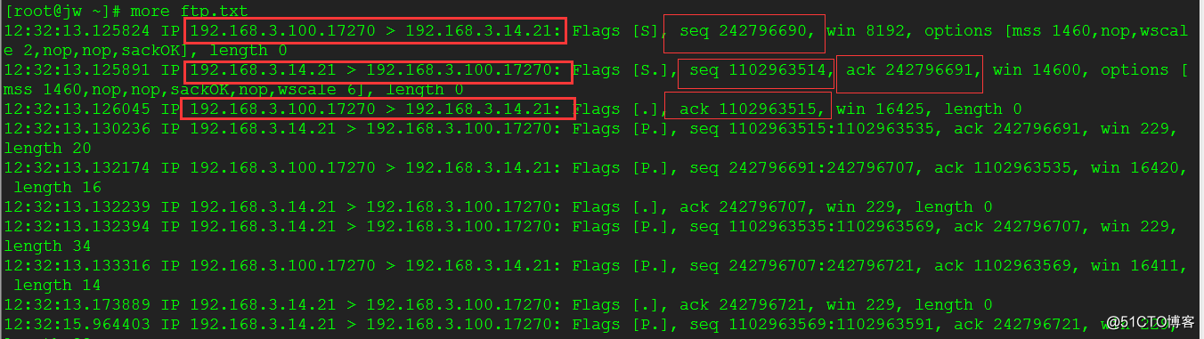 linux下使用tcpdump抓包分析tcp的三次握手