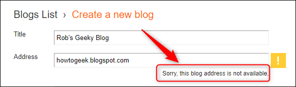 The message shown when an address has already been used.