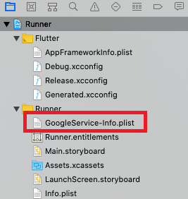 GoogleService-Info.plist image within XCode