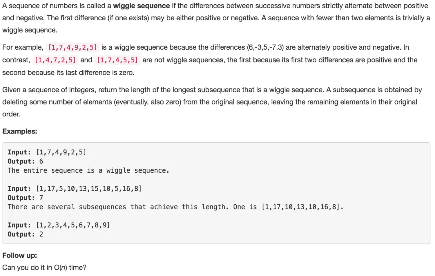 Wiggle Subsequence